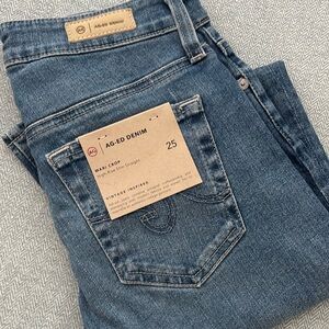 AG Denim Mari Crop High Rise Slim Straight